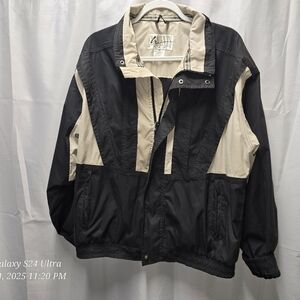 Valentino Black and Tan Windbreaker Jacket